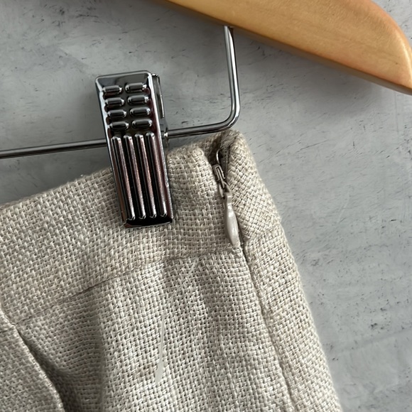 NWT Loft Khaki Linen Skirt with Front Pockets w/Lining , Size 2 - Picture 6 of 7